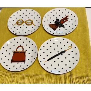 Christian Dior La Parisienne Cake Plates Set of 4 Porcelain Fashionable China